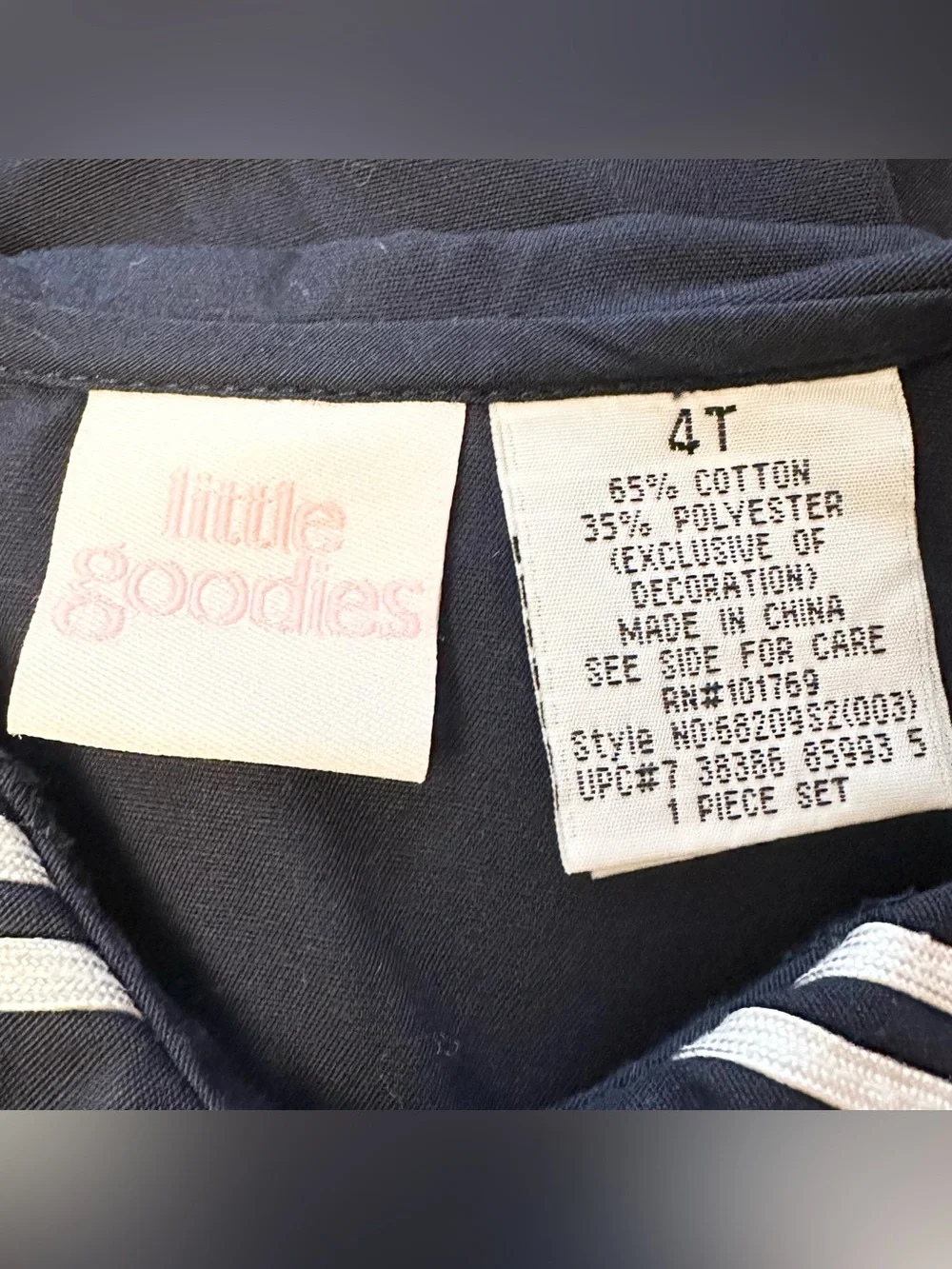 Vintage Sailor Dress 4T Little Goodies Blue Nautical